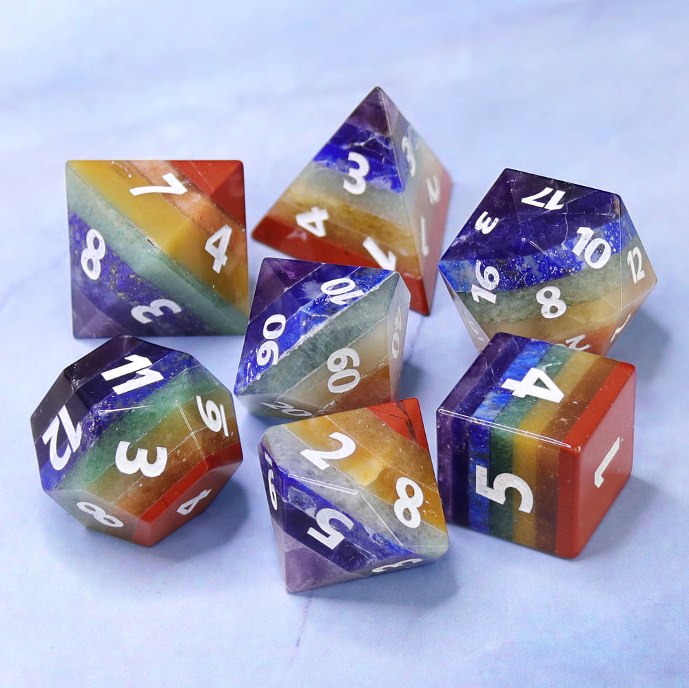 Gemstone Dice - 7ct Manual Rainbow