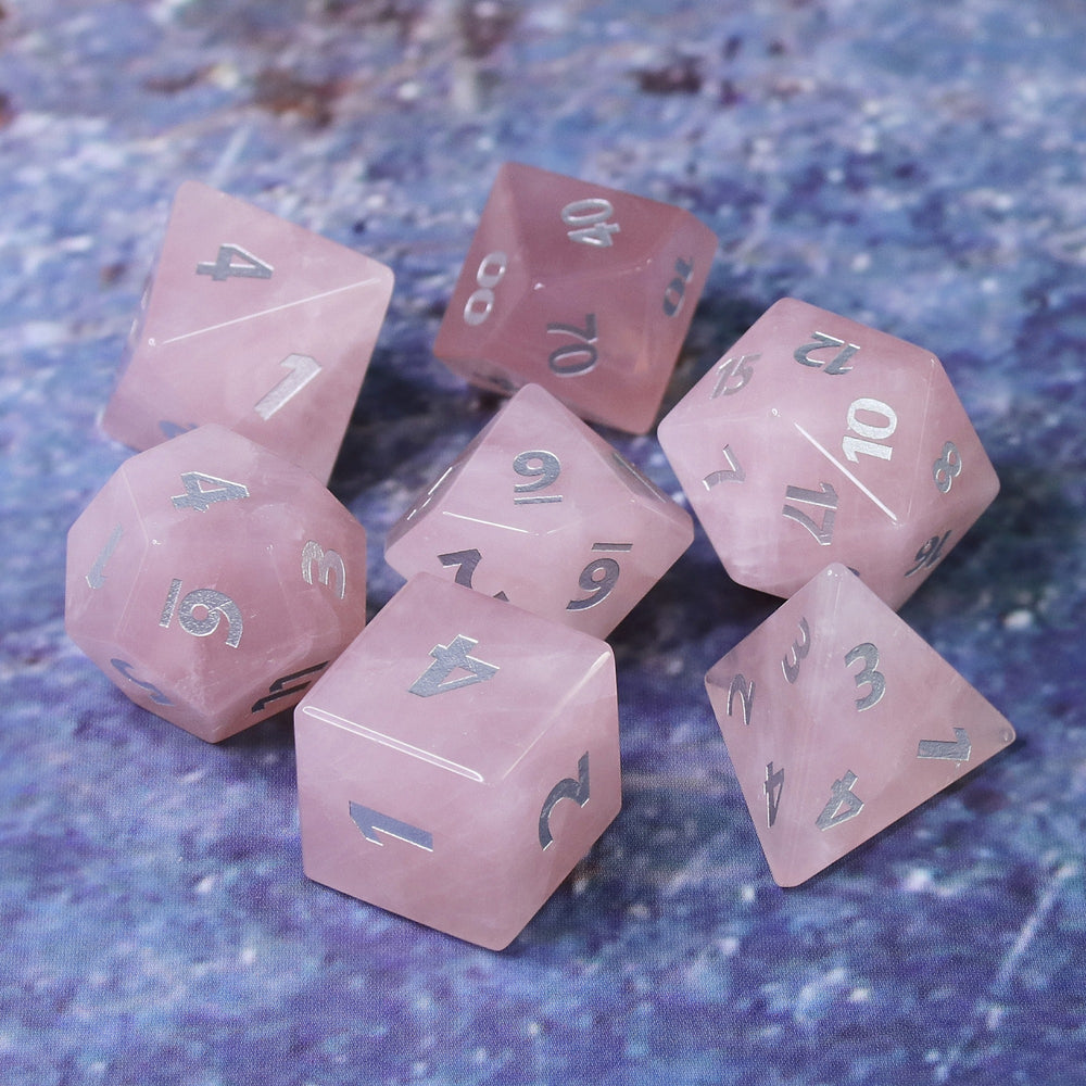 Gemstone Dice - 7ct Rose Quartz