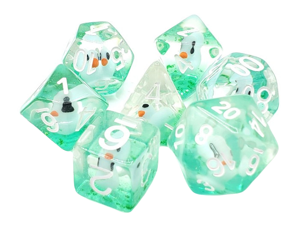 Old School 7 Piece DnD RPG Dice Set: Animal Kingdom - Duckling Pond