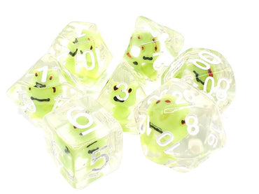 Old School 7 Piece DnD RPG Dice Set: Animal Kingdom - Froggy Time