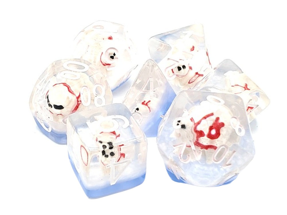 Old School 7 Piece DnD RPG Dice Set: Animal Kingdom - Polar Bear Dive