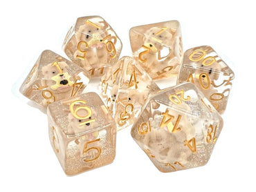 Old School 7 Piece DnD RPG Dice Set: Animal Kingdom - Puppy Dog