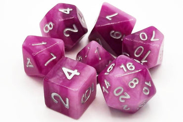 Old School 7 Piece DnD RPG Dice Set: Gradients - Shades of Violet