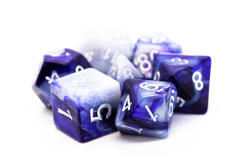 Old School 7 Piece DnD RPG Dice Set: Vorpal - Purple & Grey