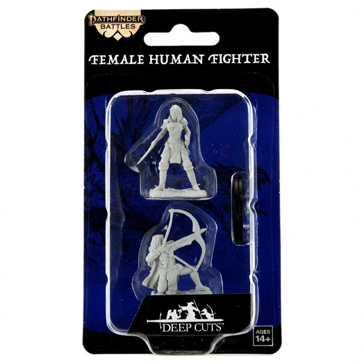 Pathfinder Deep Cuts Unpainted Miniatures W15 Female Human Fighter