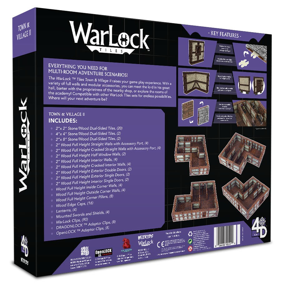 Warlock Tiles: Town and Village 2: Full Height Plaster Walls
