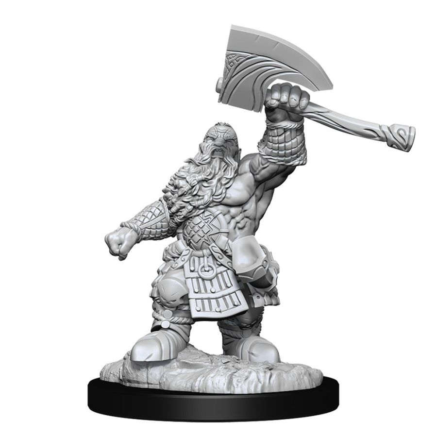 Magic the Gathering Unpainted Miniatures: W14 Dwarf Fighter and Dwarf Cleric