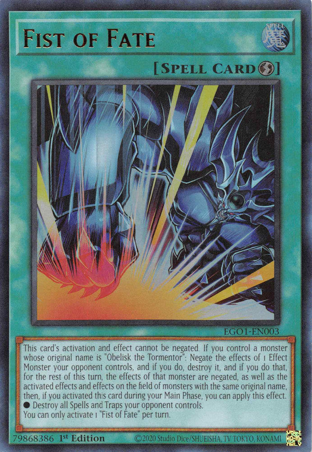 yugioh card of fate Fist EGO1-EN003 Ultra Rare 1st Edition Near Mint Normal Spell Rarity Draw of Fate: Why It's