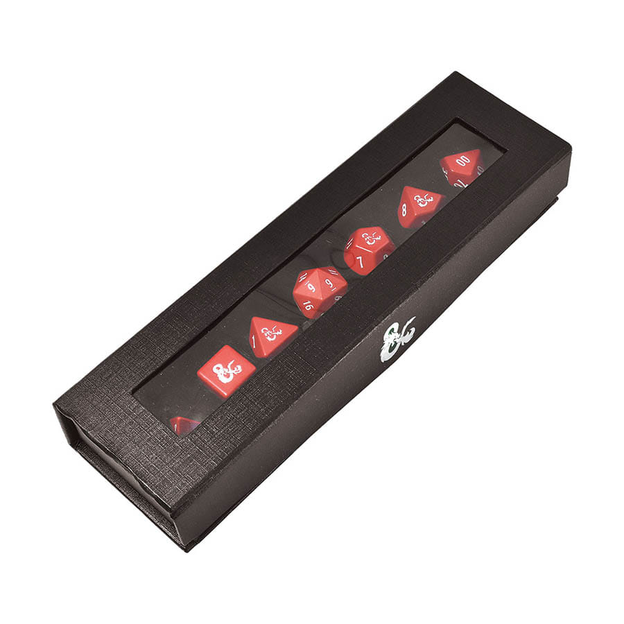 Ultra Pro: Dungeons and Dragons: Heavy Metal Dice: Red and White Rpg Set
