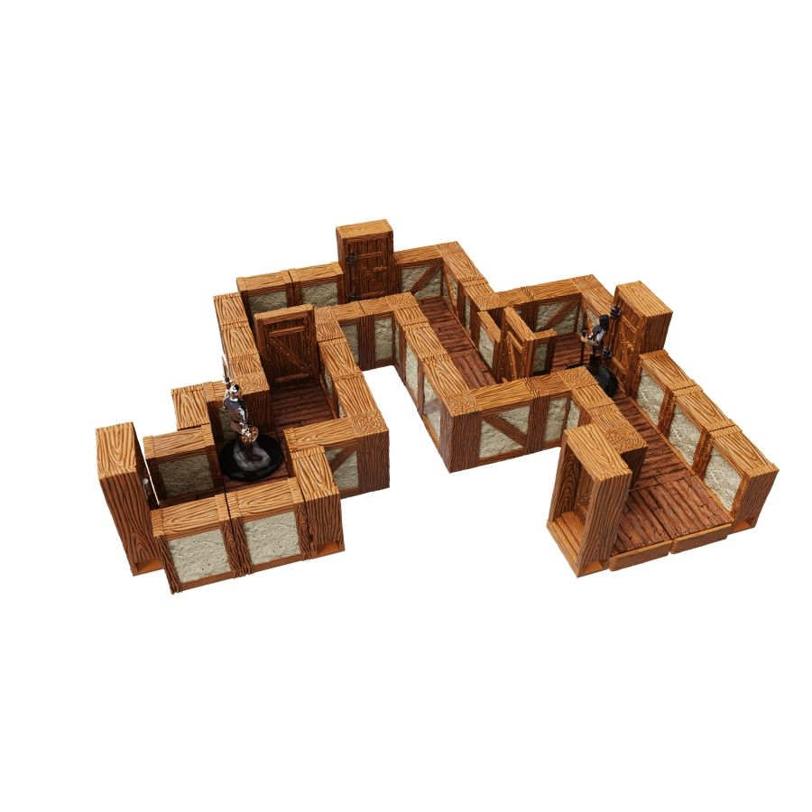 Warlock Tiles : Town and Village Tiles Expansion: One Inch Town and Village Straight Walls